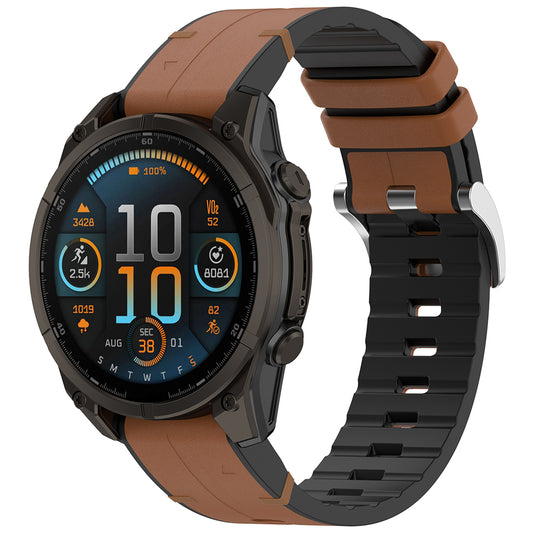 Curea Techsuit W071 pentru Garmin Watch Fenix Series, 26mm, Maro