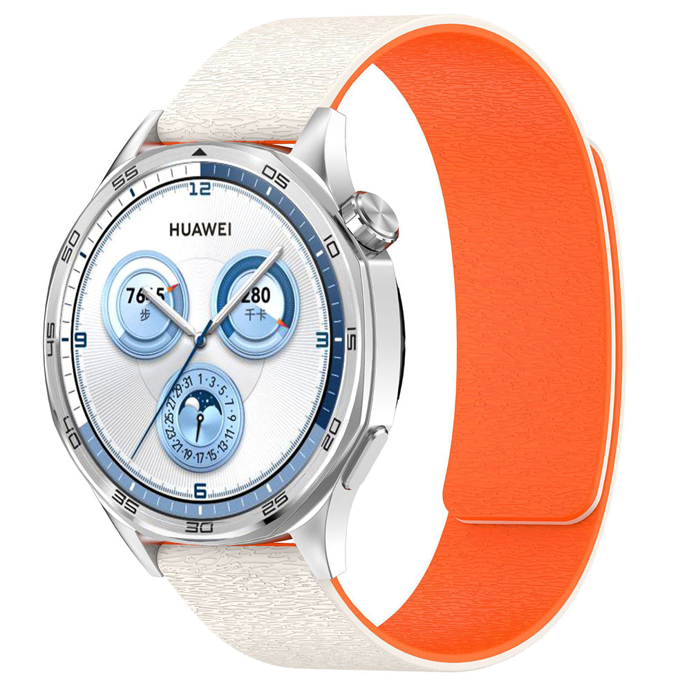 Curea Techsuit W074 pentru Huawei Watch / Garmin Watch Series, 18mm, Bej Portocalie
