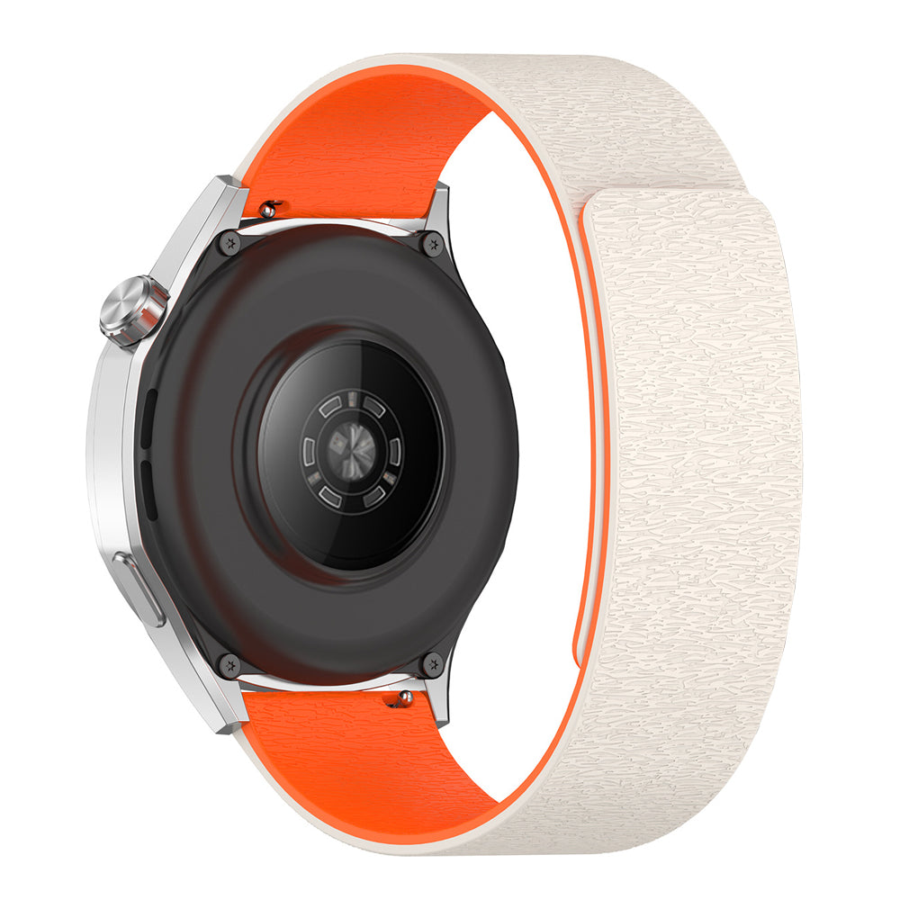 Curea Techsuit W074 pentru Huawei Watch / Garmin Watch Series, 18mm, Bej Portocalie