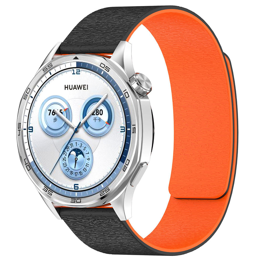 Curea Techsuit W074 pentru Samsung Galaxy Watch Series, 22mm, Neagra Portocalie