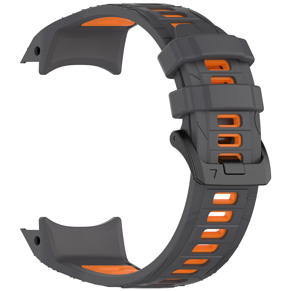 Curea Techsuit W077 pentru Garmin Instinct 3 45mm Solar / Instinct 3 45mm, Gri Portocalie