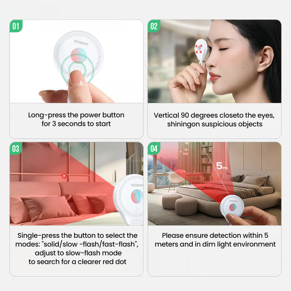 Detector Camere Ascunse UGREEN LP793 (35579), Negru