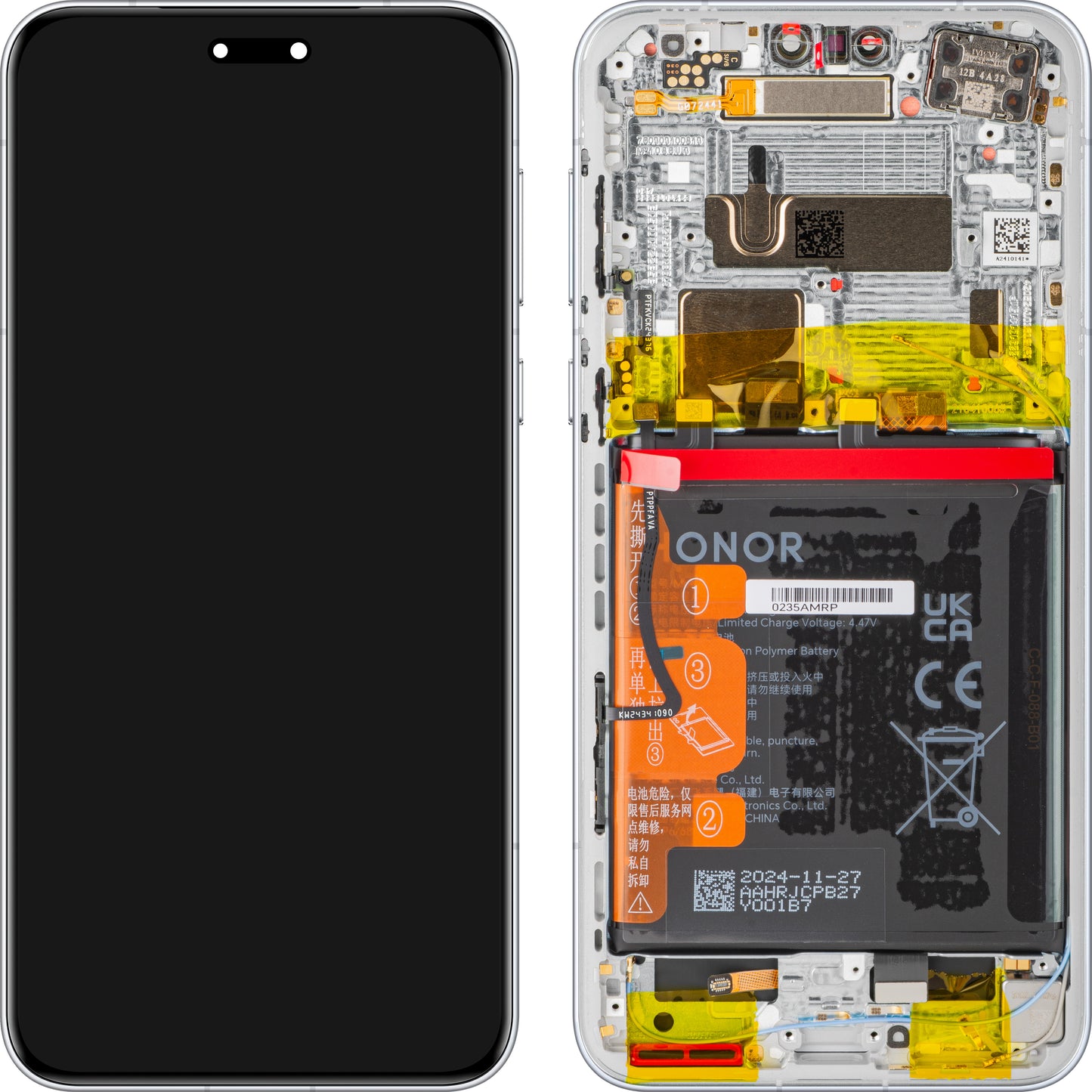 Display cu Touchscreen Honor Magic7 Pro, cu Rama si Acumulator, Gri (Lunar shadow Grey), Service Pack 0235AMRN