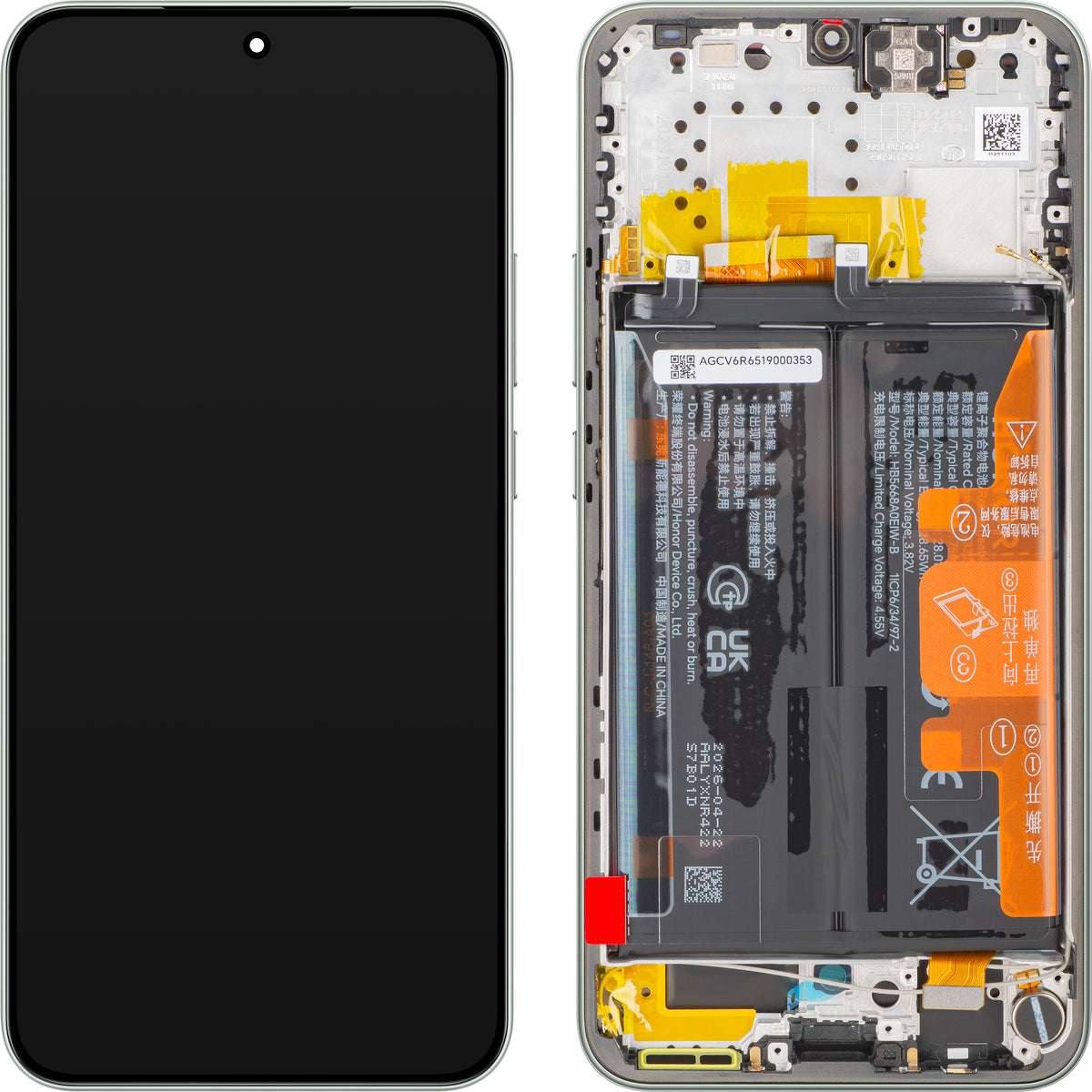 Display cu Touchscreen Honor Magic8 Lite, cu Rama si Acumulator, Verde (Forest Green), Service Pack 0235ARUU