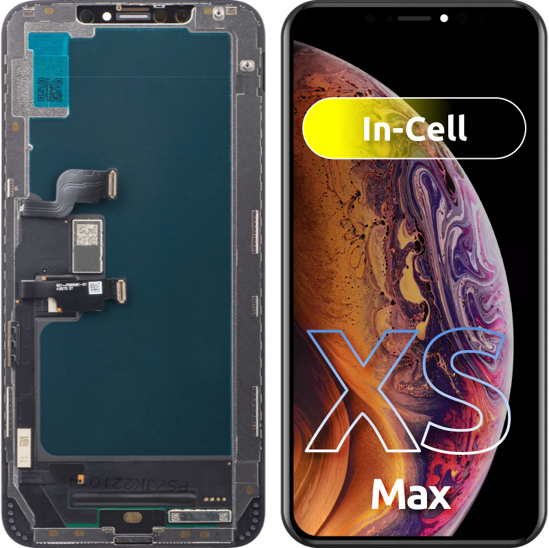 Display cu Touchscreen JK pentru Apple iPhone XS Max, cu Rama, Versiune LCD In-Cell, Negru