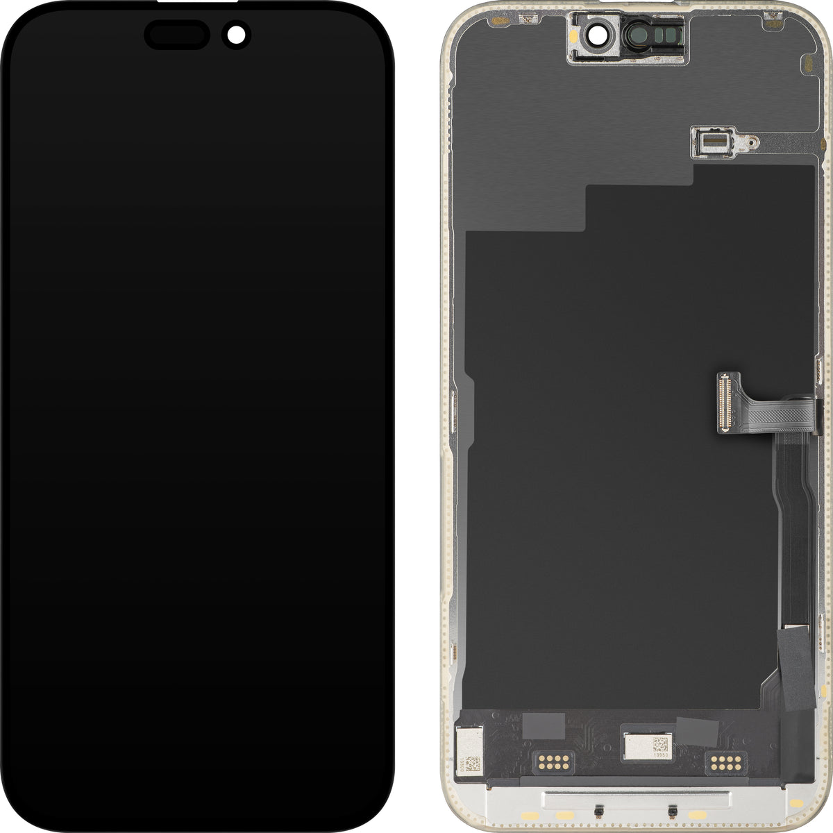 Display cu Touchscreen MP compatibil cu Apple iPhone 15 Pro Max, cu Rama, Versiune Soft OLED FHD 120Hz Diagnostic, Negru