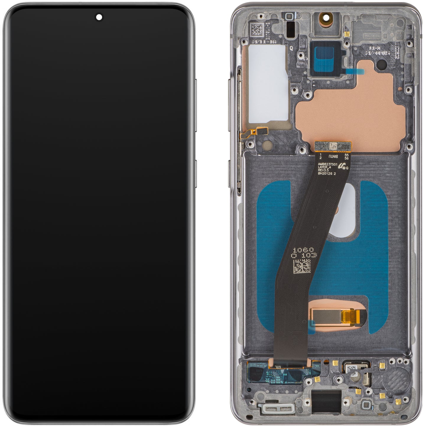 Display cu Touchscreen MP compatibil cu Samsung Galaxy S20 5G G981 / S20 G980, cu Rama, Versiune OLED, Negru