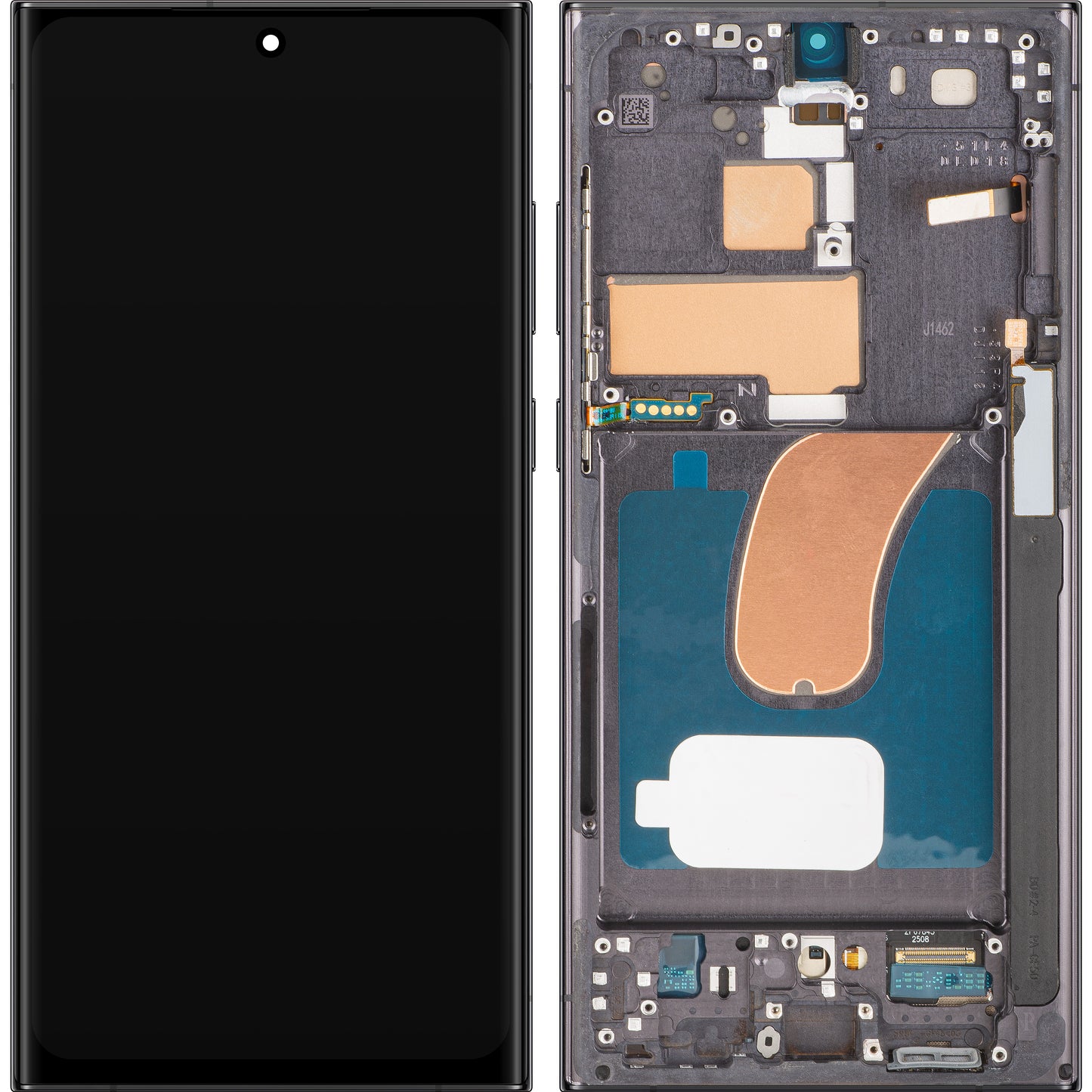 Display cu Touchscreen MP compatibil cu Samsung Galaxy S23 Ultra S918, cu Rama, Versiune OLED, Negru, Swap