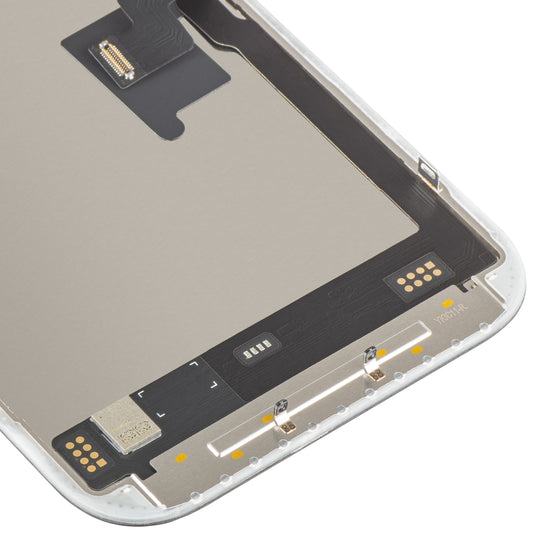 Display cu Touchscreen MP compatibil cu Apple iPhone 16 Pro, cu Rama, Versiune Soft OLED FHD 120Hz IC Movable, Negru