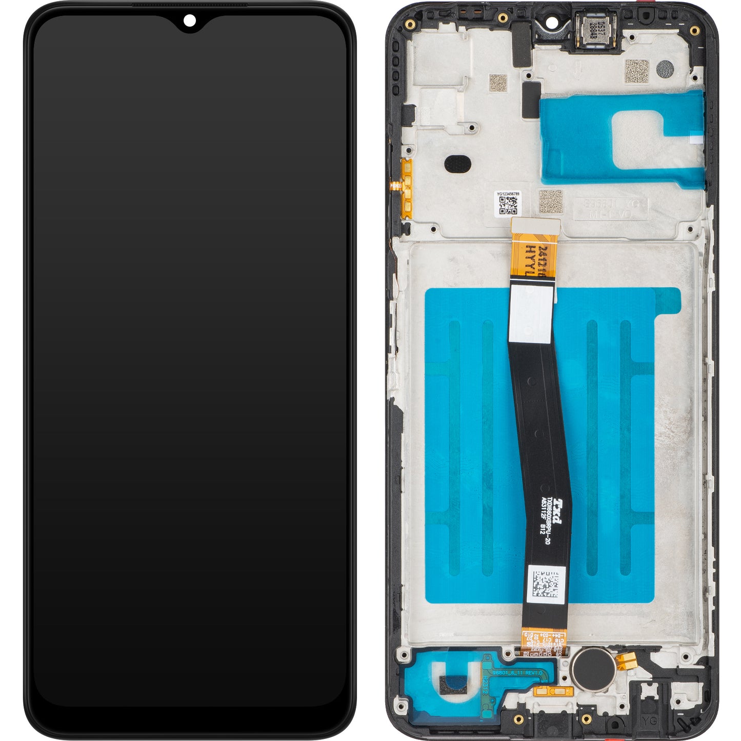 Display cu Touchscreen MP compatibil cu Samsung Galaxy A22 5G A226, cu Rama, Negru