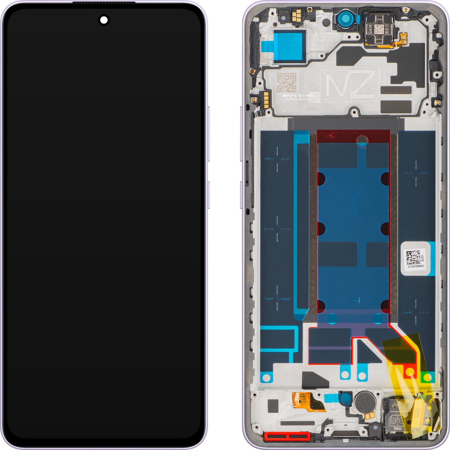 Display cu Touchscreen Oppo Reno13 FS 5G / Reno13 F, cu Rama, Mov (Plume Purple), Service Pack 621029000450