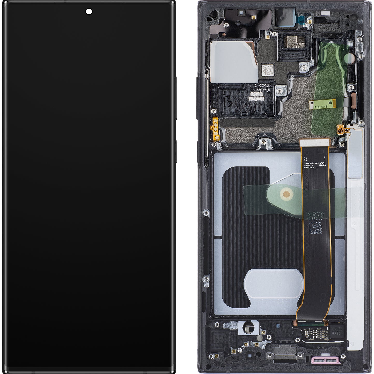 Display cu Touchscreen Samsung Galaxy Note 20 Ultra 5G N986 / Note 20 Ultra N985, cu Rama, Negru (Mystic Black), Service Pack GH82-31453A