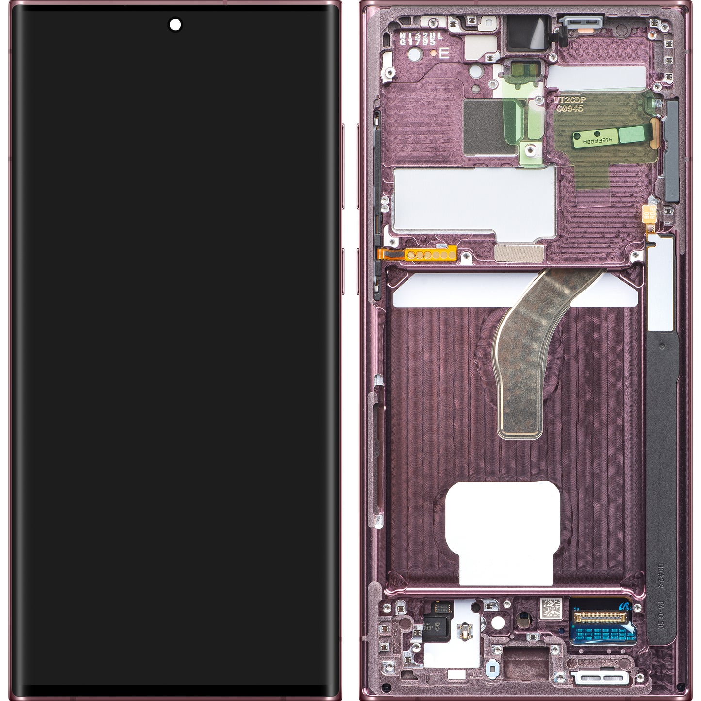 Display cu Touchscreen Samsung Galaxy S22 Ultra 5G S908, cu Rama, Visiniu, Swap GH82-27488B