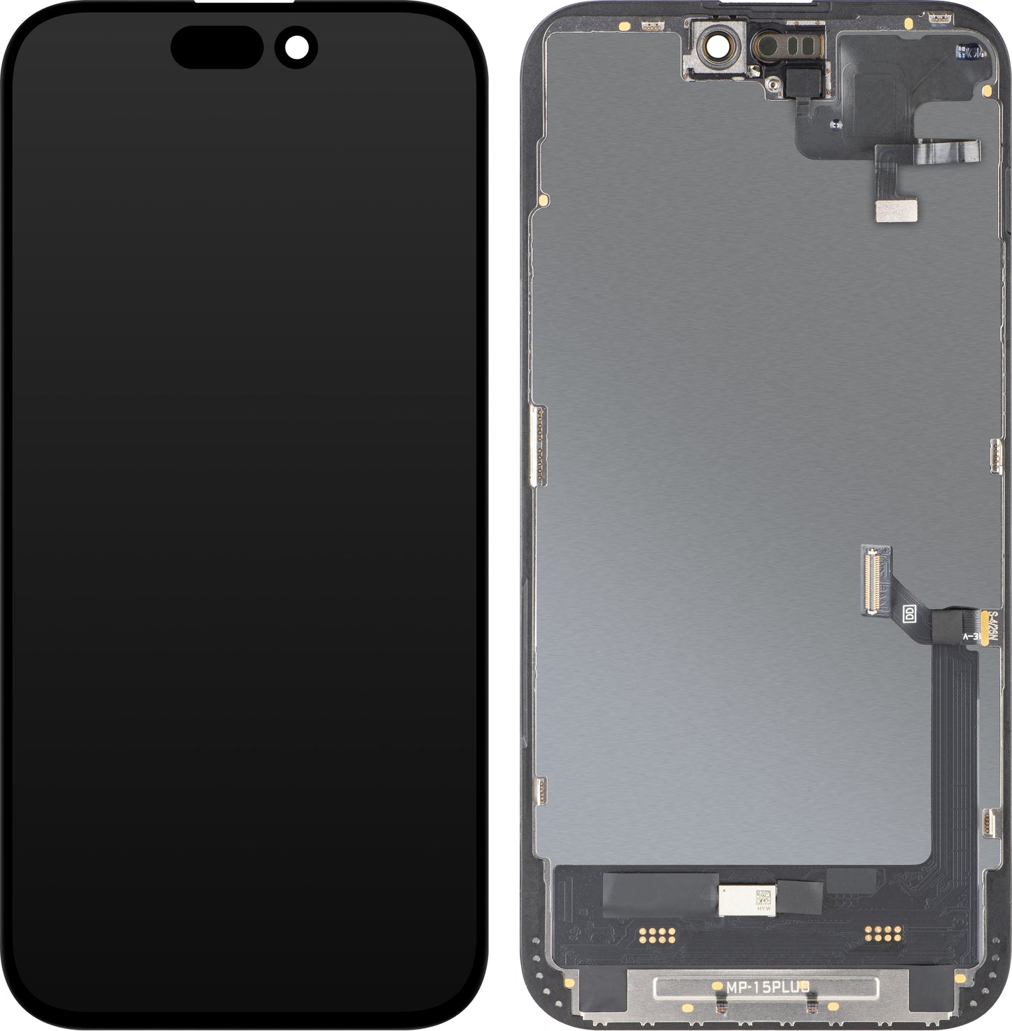 Display cu Touchscreen si Senzor Proximitate MP compatibil cu Apple iPhone 15 Plus, cu Rama, Versiune Soft OLED FHD Diagnostic, Negru