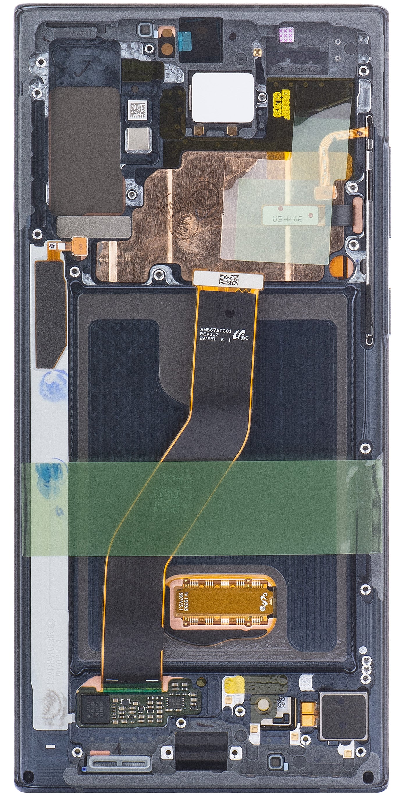 Display cu Touchscreen Samsung Galaxy Note 10+ 5G N976 / Note 10+ N975, cu Rama, Negru (Aura Black), Service Pack GH82-20838A