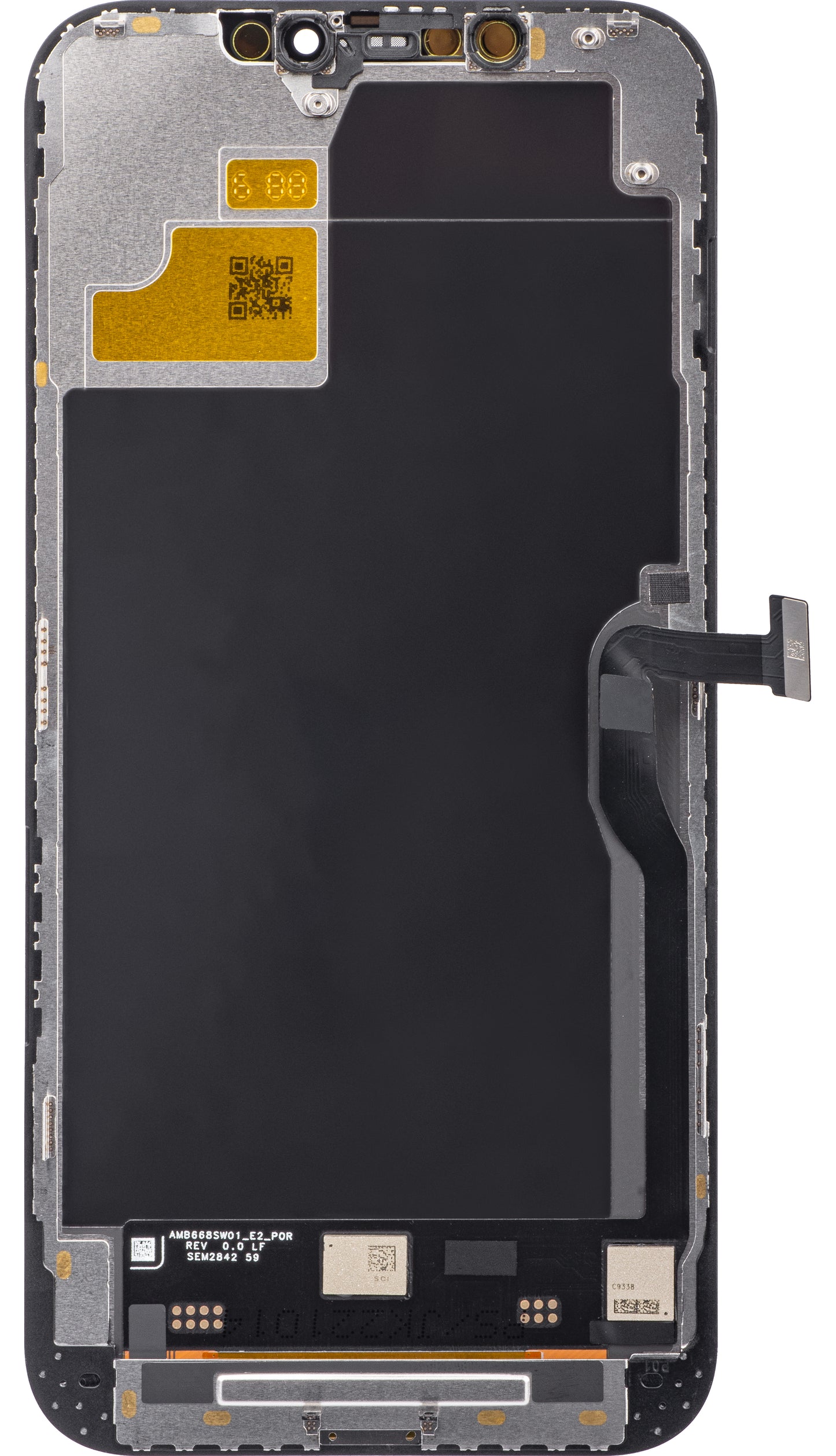 Display cu Touchscreen JK pentru Apple iPhone 12 Pro Max, cu Rama, Versiune LCD In-Cell, Negru