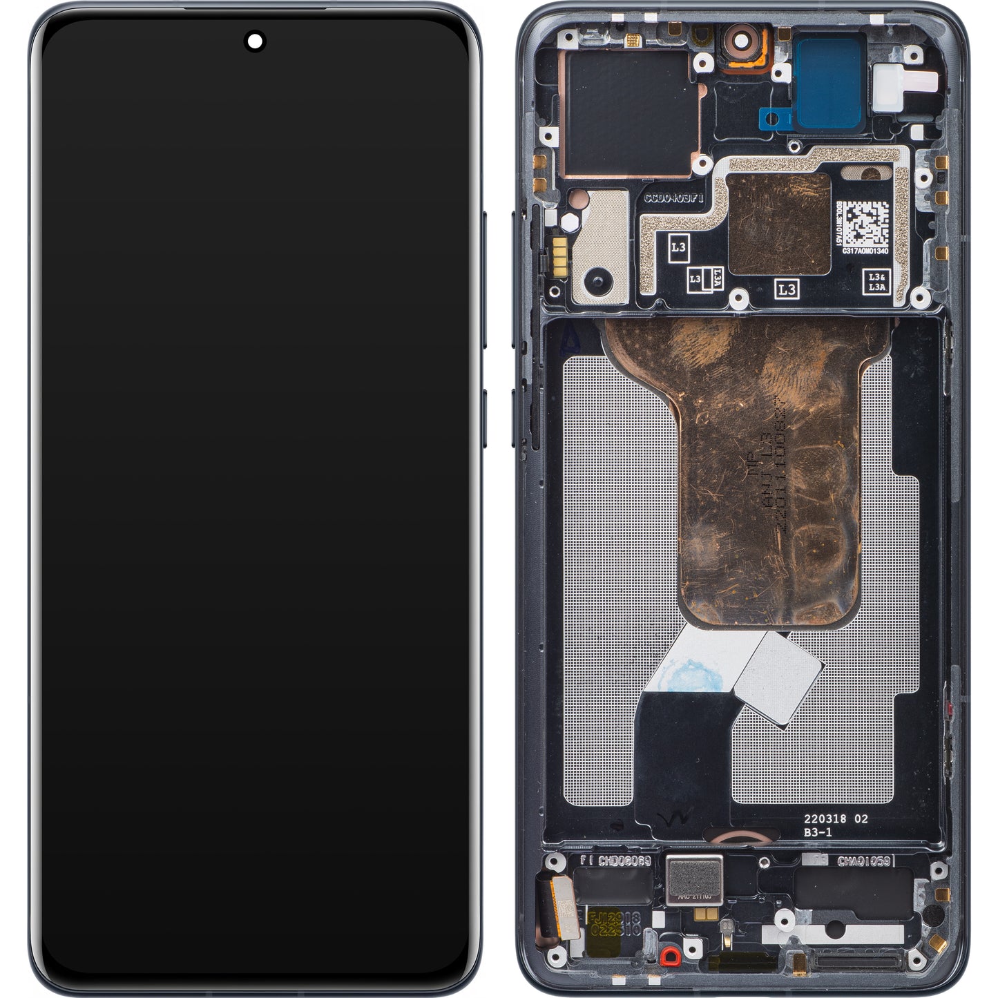Display cu Touchscreen Xiaomi 12S / 12X / 12, cu Rama, Gri, Service Pack 5600030L3A00