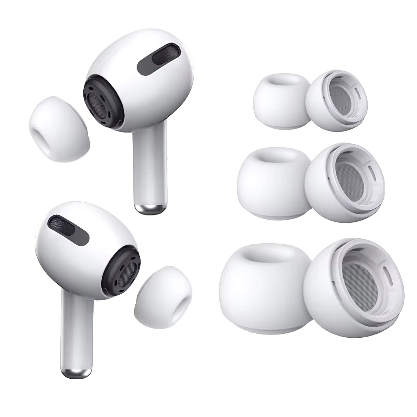 Dopuri Tech-Protect pentru Apple AirPods Pro Series, Marime S / M / L, Albe