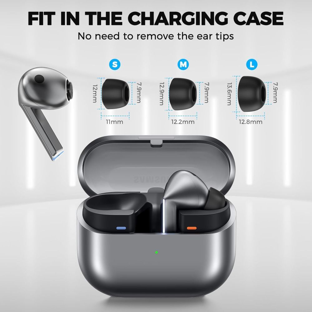 Dopuri Tech-Protect pentru Samsung Galaxy Buds3 FE / Buds3 Pro / Buds3, Marime S / M / L, Negre