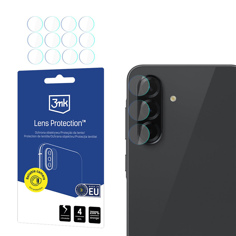 Folie de protectie Camera Spate 3MK Protection pentru Samsung Galaxy A57 5G / A37 5G, Sticla Securizata, Set 4 bucati, Transparenta
