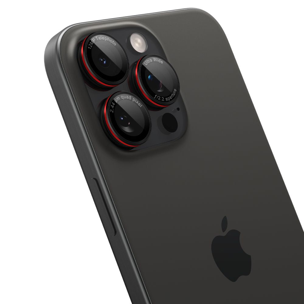 Folie de protectie Camera Spate Spigen GlastR EZ FIT Optik Pro pentru Apple iPhone 17 Pro Max, Sticla Securizata, Set 2 bucati, Rosie AGL05217
