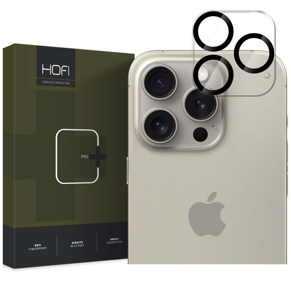 Folie de protectie Camera Spate HOFI CAM PRO+ pentru Apple iPhone 16 Pro Max / 16 Pro, Sticla Securizata, Neagra