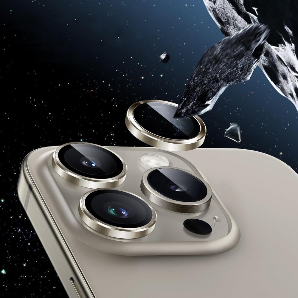 Folie de protectie Camera Spate HOFI CamRing PRO+ pentru Apple iPhone 17 Pro / 16 Pro Max / 16 Pro, Sticla Securizata, Gri