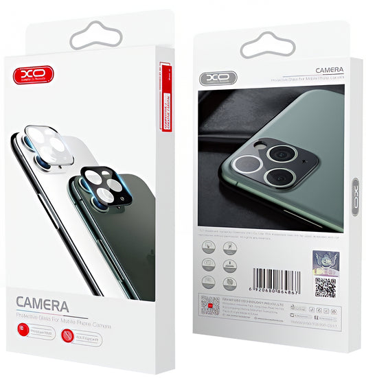 Folie de protectie Camera Spate XO Design 3D pentru Apple iPhone 12 Pro, Sticla Securizata, Neagra