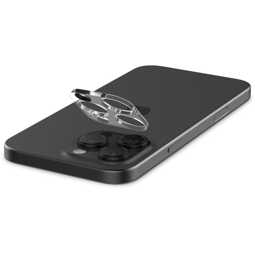 Folie de protectie Camera Spate Spigen GlastR Optik pentru Apple iPhone 16 Pro Max, Sticla Securizata, Set 2 bucati, Transparenta AGL05761