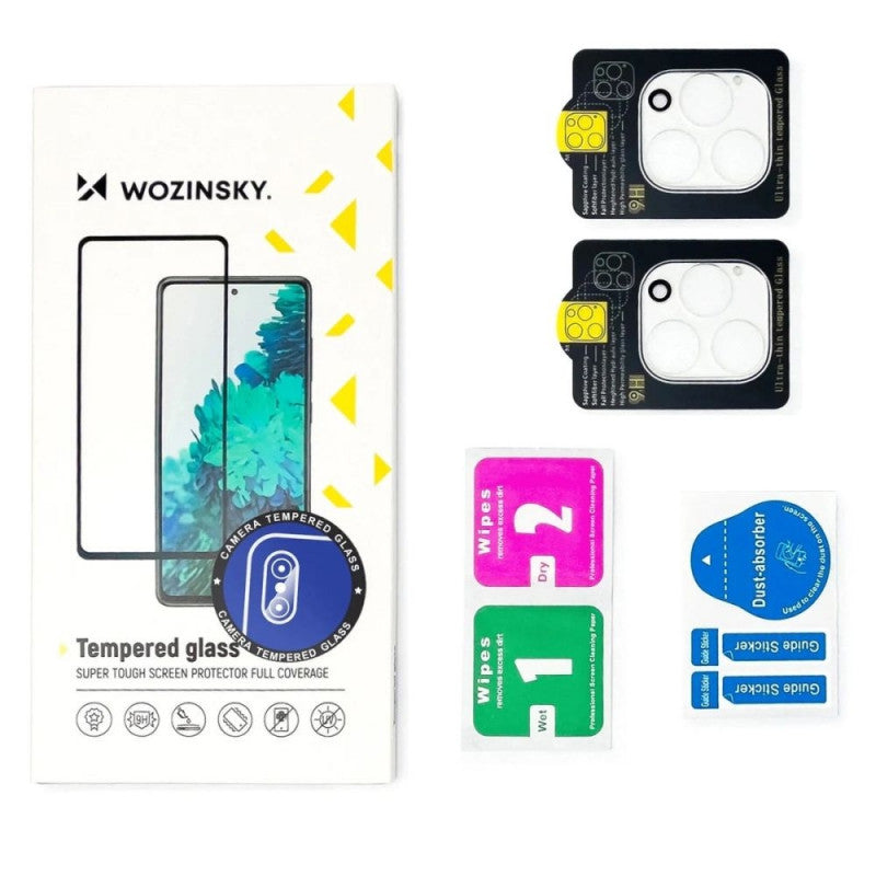 Folie de protectie Camera Spate WZK pentru Apple iPhone 17 Pro, Sticla Securizata, Set 2 bucati, Neagra