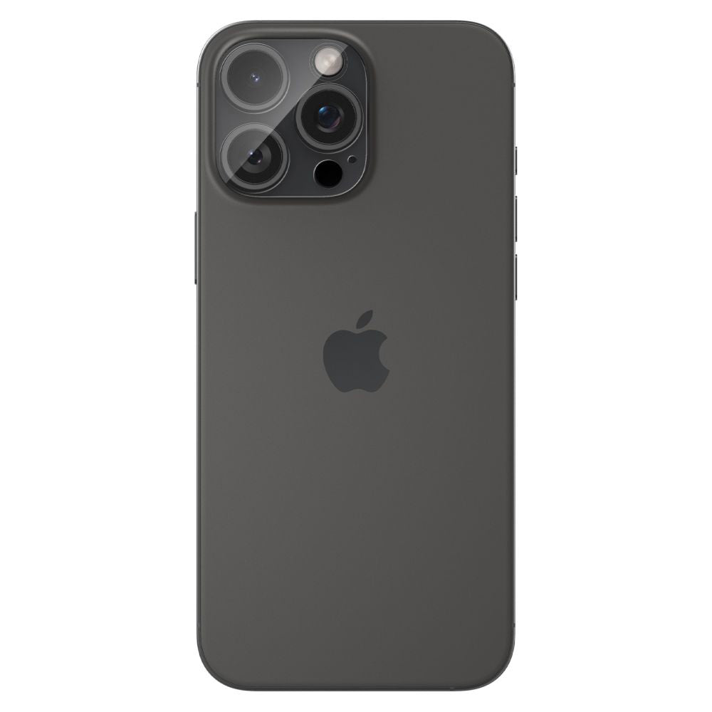 Folie de protectie Camera Spate Spigen GlastR Optik pentru Apple iPhone 16 Pro Max, Sticla Securizata, Set 2 bucati, Transparenta AGL05761