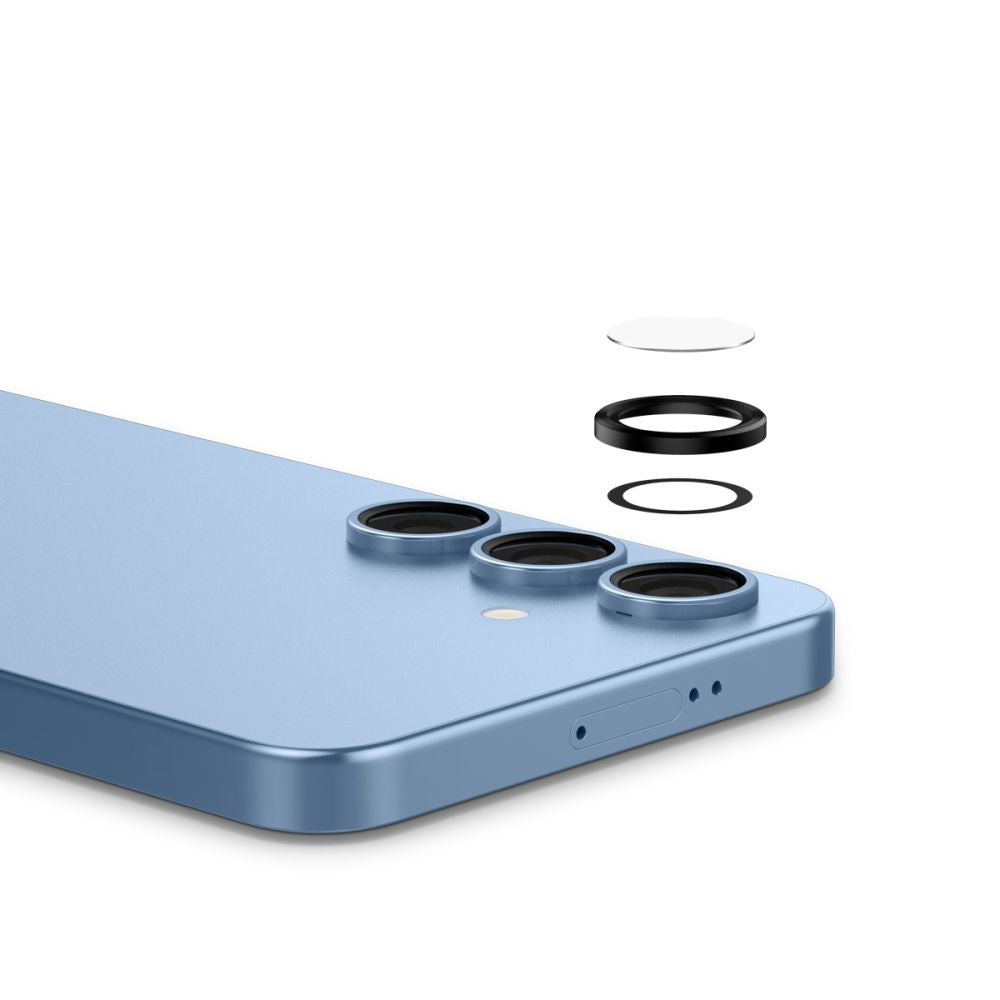 Folie de protectie Camera Spate Spigen GlastR EZ FIT Optik Pro HD pentru Samsung Galaxy S25 S931, Sticla Securizata, Set 2 bucati, Neagra AGL09092