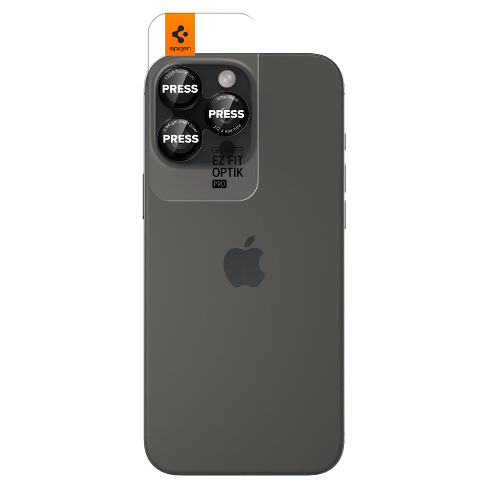 Folie de protectie Camera Spate Spigen GlastR EZ FIT Optik Pro pentru Apple iPhone 17 Pro Max, Sticla Securizata, Set 2 bucati, Rosie AGL05217