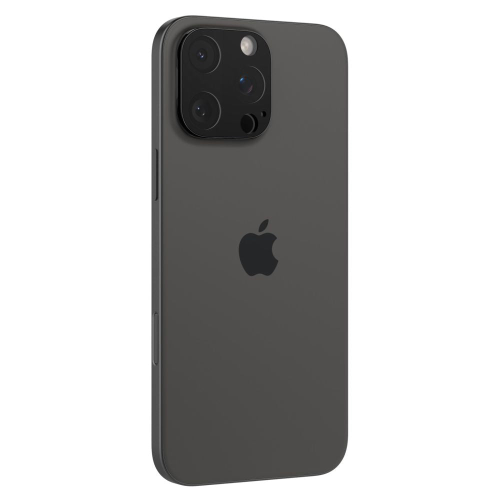 Folie de protectie Camera Spate Spigen GlastR Optik pentru Apple iPhone 16 Pro Max, Sticla Securizata, Set 2 bucati, Neagra AGL05273