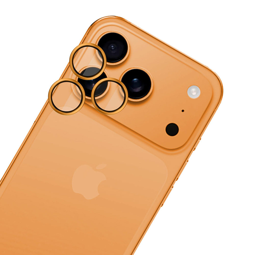 Folie de protectie Camera Spate 3MK Hardy Protection Pro pentru Apple iPhone 17 Pro Max / 17 Pro, Sticla Securizata, Portocalie