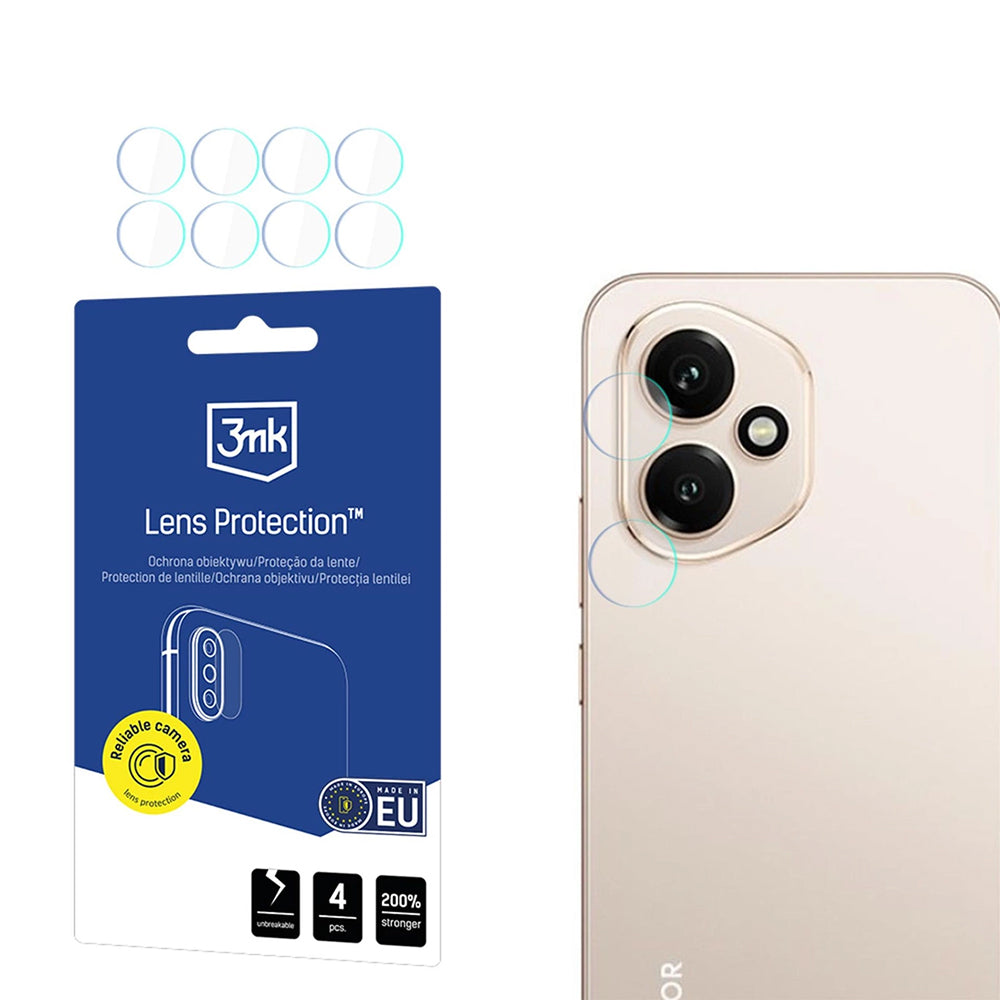 Folie de protectie Camera Spate 3MK Protection pentru Honor 400, Sticla Flexibila, Set 4 bucati, Transparenta
