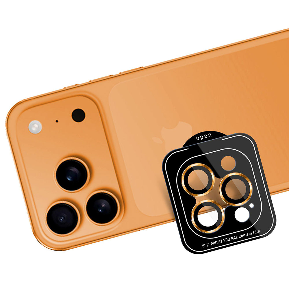 Folie de protectie Camera Spate 3MK Protection Pro pentru Apple iPhone 17 Pro Max / 17 Pro, Sticla Securizata, Portocalie