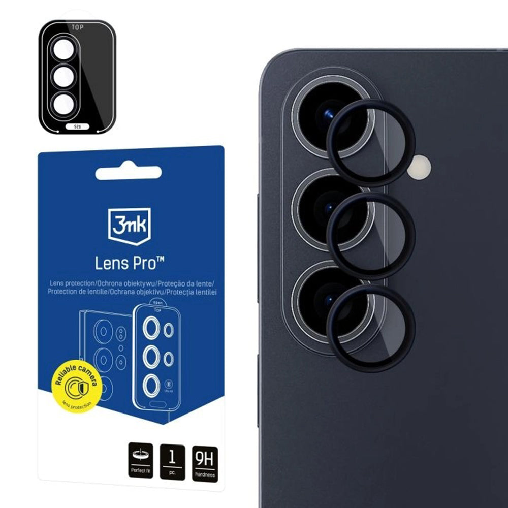 Folie de protectie Camera Spate 3MK Protection Pro pentru Samsung Galaxy S26 Plus S947, Sticla Securizata, Neagra