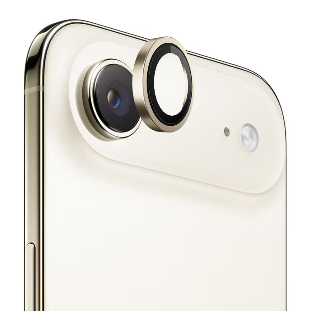 Folie de protectie Camera Spate Blueo Metal Frame pentru Apple iPhone 17 Air, Sticla Securizata, Aurie