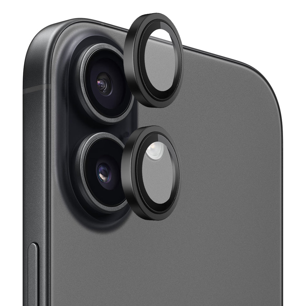 Folie de protectie Camera Spate Blueo Metal Frame pentru Apple iPhone 17, Sticla Securizata, Neagra