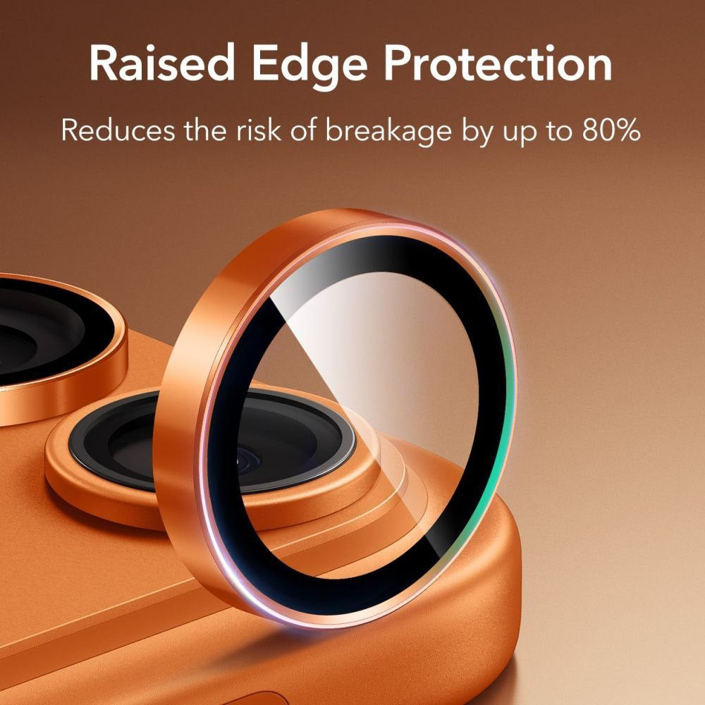 Folie de protectie Camera Spate ESR Armorite pentru Apple iPhone 14 Pro, Sticla Securizata, Portocalie
