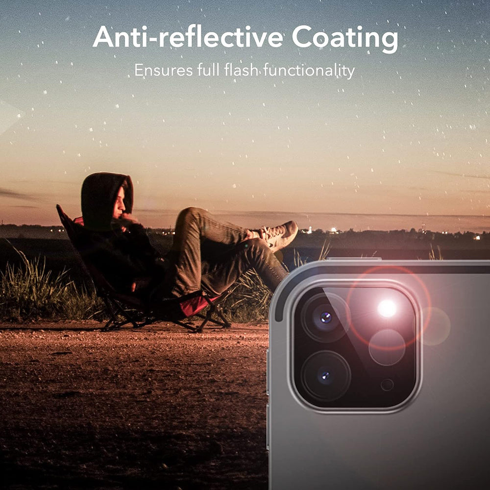 Folie de protectie Camera Spate ESR pentru Apple iPad Pro 13 (2024) / Pro 11 (2022) / Pro 12.9 (2022), Sticla Securizata, Set 2 bucati, Neagra