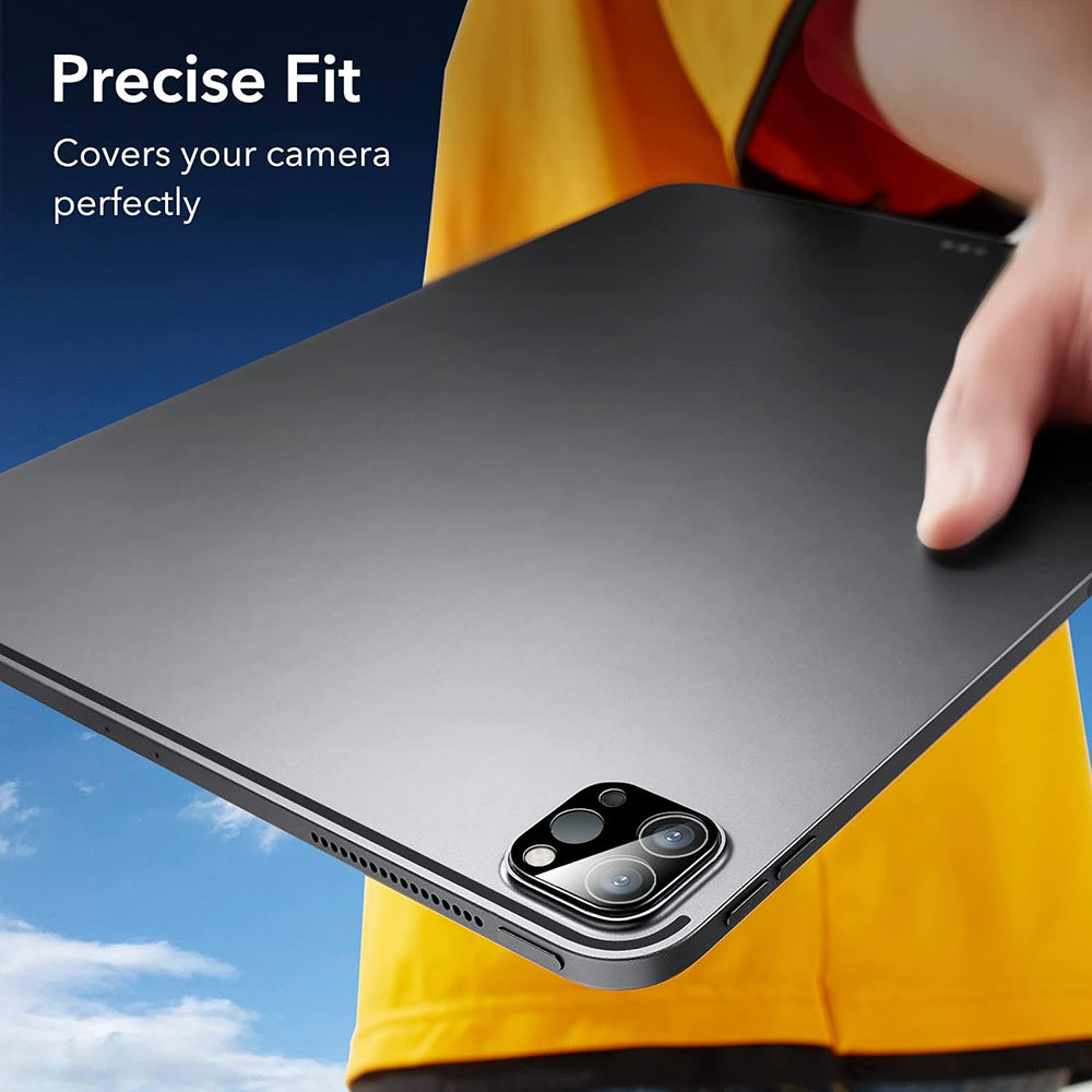 Folie de protectie Camera Spate ESR pentru Apple iPad Pro 13 (2024) / Pro 11 (2022) / Pro 12.9 (2022), Sticla Securizata, Set 2 bucati, Neagra