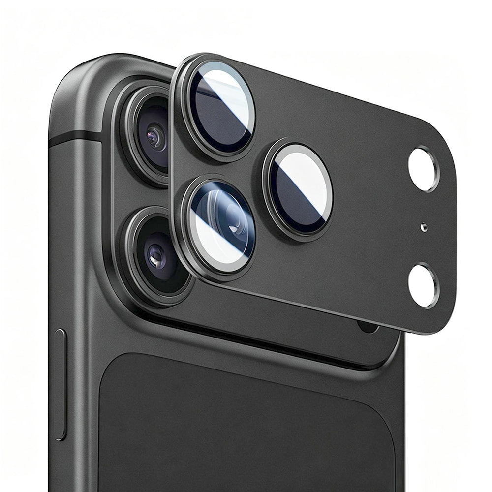 Folie de protectie Camera Spate Lito Crown Halo AR + AF pentru Apple iPhone 18 Pro, Sticla Securizata, Neagra