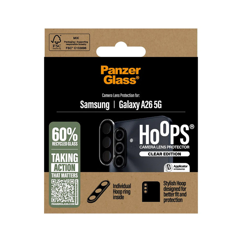 Folie de protectie Camera Spate PanzerGlass Hoops pentru Samsung Galaxy A26 A266, Sticla Securizata, Transparenta