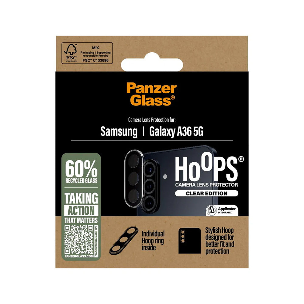 Folie de protectie Camera Spate PanzerGlass Hoops pentru Samsung Galaxy A36 A366, Sticla Securizata, Transparenta