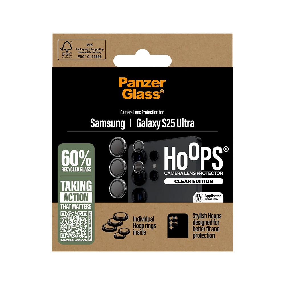 Folie de protectie Camera Spate PanzerGlass Hoops pentru Samsung Galaxy S25 Ultra S938, Sticla Securizata, Transparenta