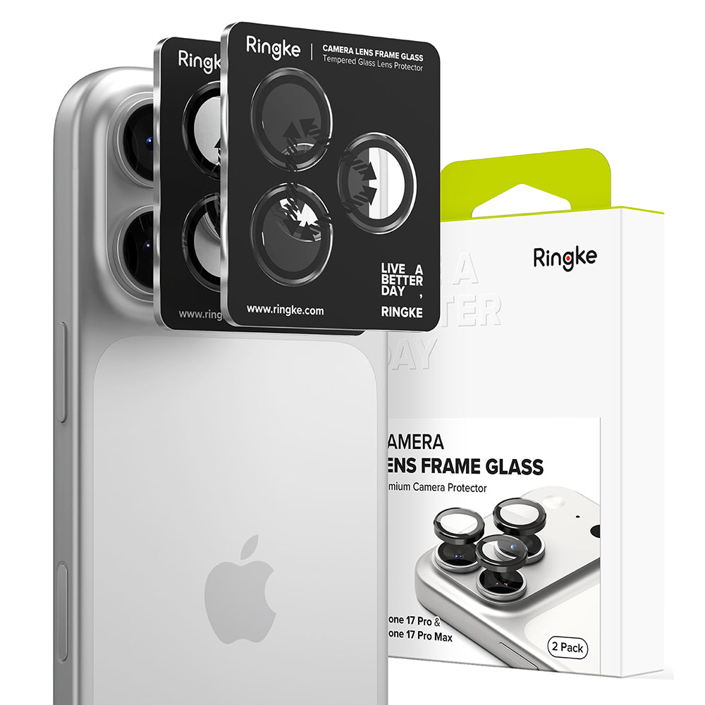 Folie de protectie Camera Spate Ringke pentru Apple iPhone 17 Pro Max / 17 Pro, Sticla Securizata, Neagra