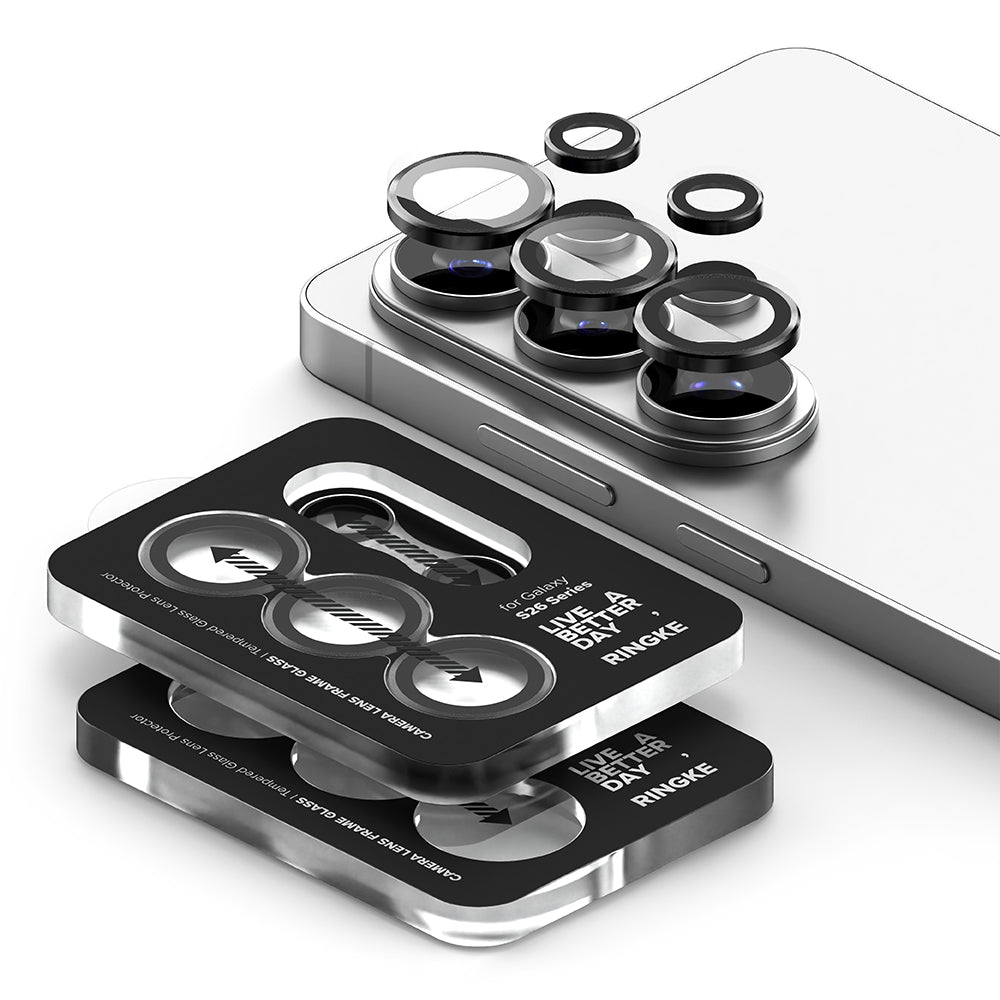Folie de protectie Camera Spate Ringke pentru Samsung Galaxy S26 Ultra S948, Sticla Securizata, Set 2 bucati, Neagra
