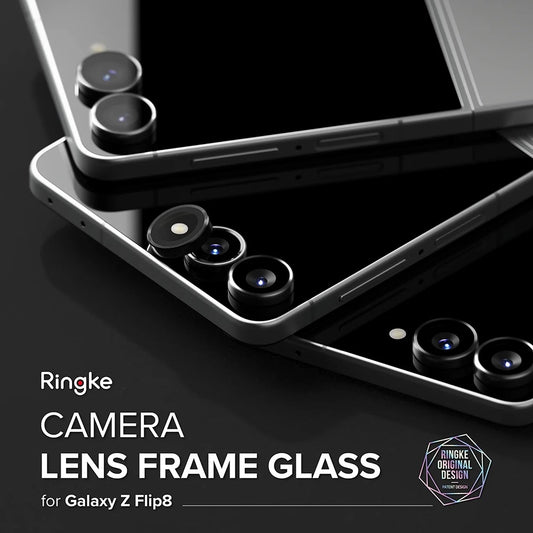 Folie de protectie Camera Spate Ringke pentru Samsung Galaxy Z Flip8 F776, Sticla Securizata, Set 2 bucati, Neagra